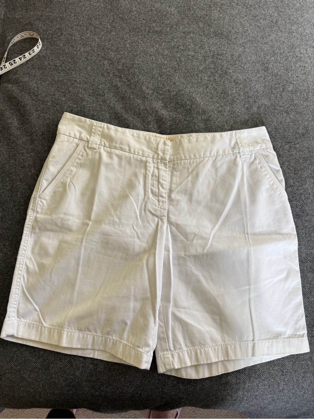 J. Crew White Cotton Bermuda Shorts